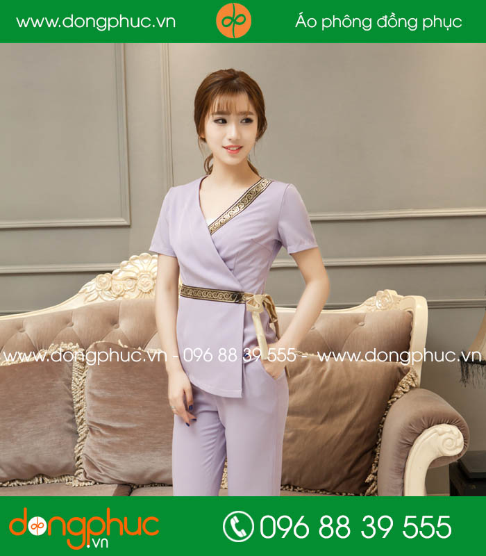 Đồng phục spa màu tím nhạt